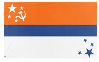 A mockup of the custom flag 'Stargaziyan Soviet Republic flag' on a white background
