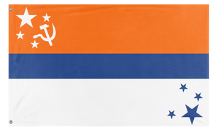 A mockup of the custom flag 'Stargaziyan Soviet Republic flag' on a white background