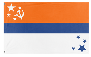 A mockup of the custom flag 'Stargaziyan Soviet Republic flag' on a white background