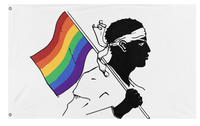 A mockup of the custom flag 'Corsica Pride Flag' on a white background