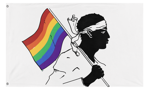 A mockup of the custom flag 'Corsica Pride Flag' on a white background