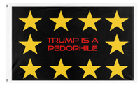 A mockup of the custom flag 'Trump is a pedo flag' on a white background
