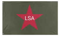 A mockup of the custom flag 'LSA flag' on a white background