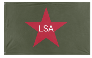 A mockup of the custom flag 'LSA flag' on a white background