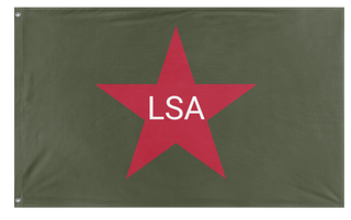 A mockup of the custom flag 'LSA flag' on a white background