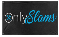 A mockup of the custom flag 'OnlySlams flag' on a white background