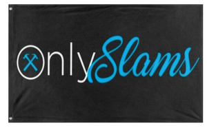 A mockup of the custom flag 'OnlySlams flag' on a white background