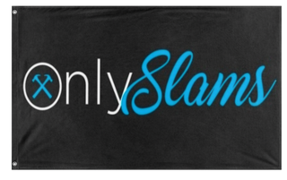 A mockup of the custom flag 'OnlySlams flag' on a white background