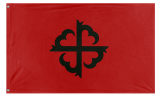 A mockup of the custom flag 'Kingdom of simsir flag' on a white background