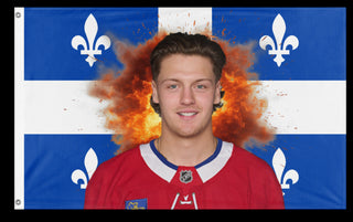 A mockup of the custom flag 'Zack Bolduc flag' on a white background