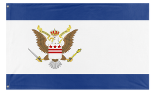 A mockup of the custom flag 'Monarchist American' on a white background