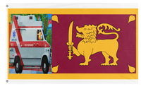 A mockup of the custom flag 'Sri Lanka but on image flag' on a white background