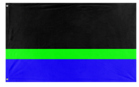 A mockup of the custom flag 'NRV flag' on a white background