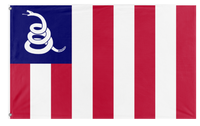 A mockup of the custom flag 'Sons of liberty flag' on a white background