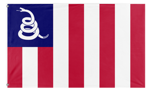 A mockup of the custom flag 'Sons of liberty flag' on a white background