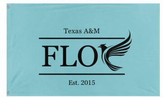 A mockup of the custom flag 'FLOC flag' on a white background