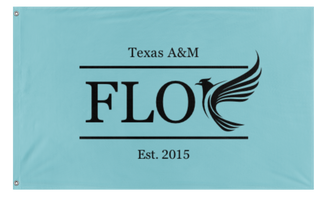 A mockup of the custom flag 'FLOC flag' on a white background