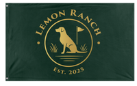 A mockup of the custom flag 'LemonRanch flag' on a white background