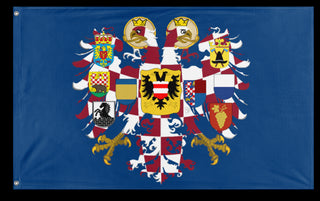 A mockup of the custom flag 'Holy Moravian Empire flag' on a white background