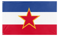 A mockup of the custom flag 'Flag of Socialist Yugoslavia' on a white background
