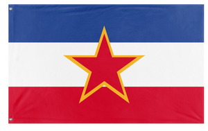 A mockup of the custom flag 'Flag of Socialist Yugoslavia' on a white background