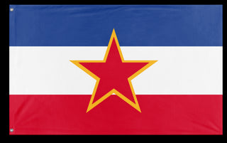 A mockup of the custom flag 'Flag of Socialist Yugoslavia' on a white background