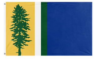 A mockup of the custom flag 'Cascadia Redesign flag' on a white background