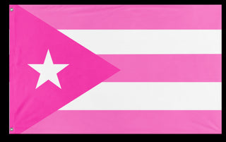 A mockup of the custom flag 'Pink Puerto Rico  flag' on a white background