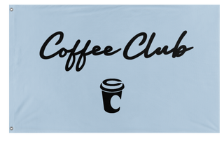 A mockup of the custom flag 'Coffee Club  flag' on a white background
