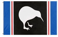A mockup of the custom flag 'New zealand republic  flag' on a white background