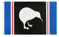 A mockup of the custom flag 'New zealand  flag' on a white background