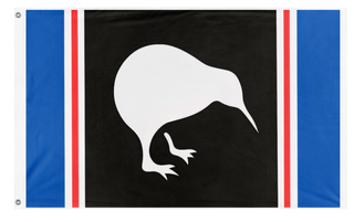 A mockup of the custom flag 'New zealand  flag' on a white background