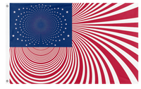 A mockup of the custom flag 'hyperamerica flag' on a white background