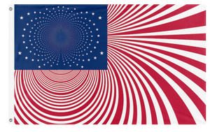 A mockup of the custom flag 'hyperamerica flag' on a white background