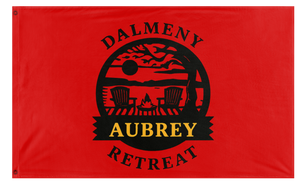 A mockup of the custom flag 'Dalmeny Retreat flag' on a white background