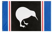 A mockup of the custom flag 'new zealand flag' on a white background