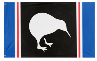 A mockup of the custom flag 'new zealand flag' on a white background