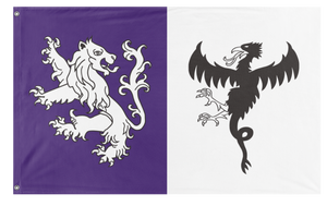A mockup of the custom flag 'Jones-Langley flag' on a white background