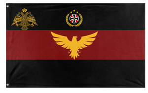 A mockup of the custom flag 'Slearian Empire  flag' on a white background