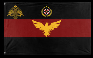 A mockup of the custom flag 'Slearian Empire  flag' on a white background