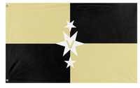 A mockup of the custom flag 'Trussea war flag' on a white background