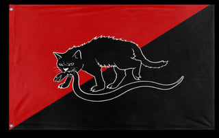 A mockup of the custom flag 'Anarcho-Syndicalist flag' on a white background
