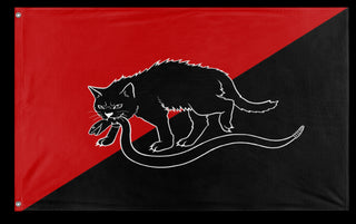 A mockup of the custom flag 'Anarcho-Syndicalist flag' on a white background