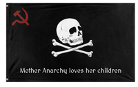 A mockup of the custom flag 'Anarchist flag' on a white background