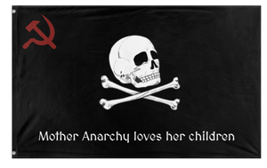 A mockup of the custom flag 'Anarchist flag' on a white background