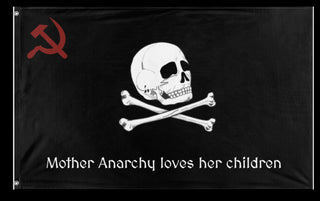 A mockup of the custom flag 'Anarchist flag' on a white background