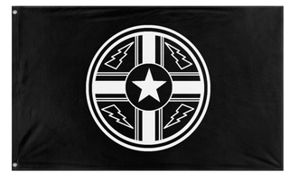 A mockup of the custom flag 'Ruthenian Southern Resistance flag' on a white background