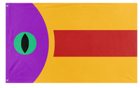 A mockup of the custom flag 'Verzzi Royal Flag' on a white background