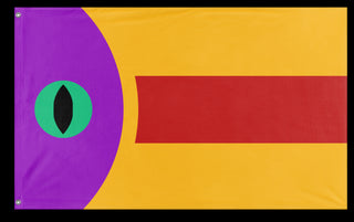 A mockup of the custom flag 'Verzzi Royal Flag' on a white background