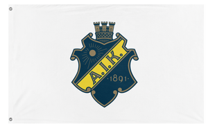 A mockup of the custom flag 'AIK flag' on a white background
